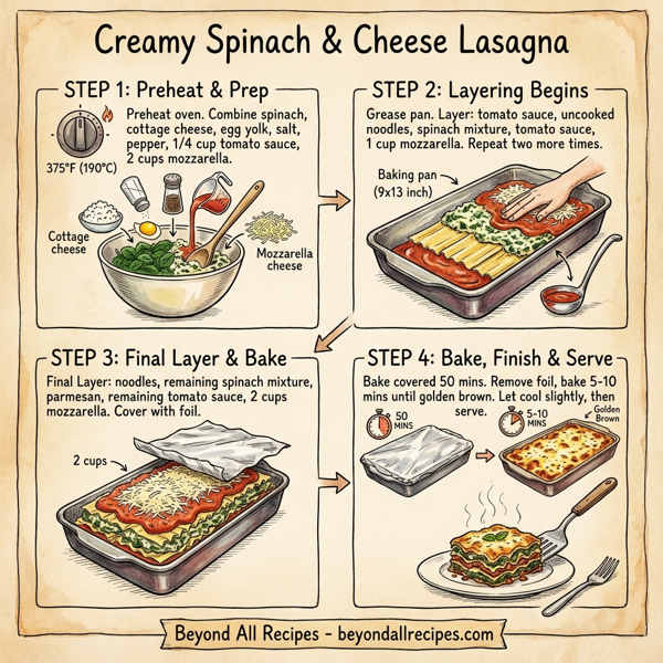 Creamy Spinach & Cheese Lasagna instructions