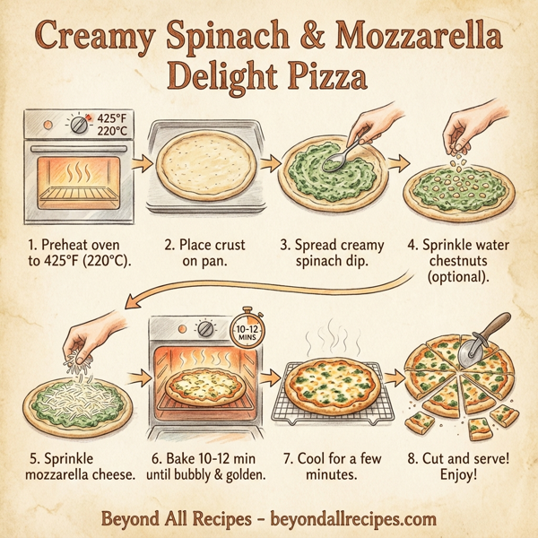 Creamy Spinach & Mozzarella Delight Pizza instructions