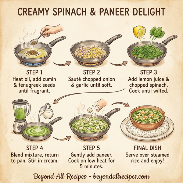 Creamy Spinach & Paneer Delight instructions