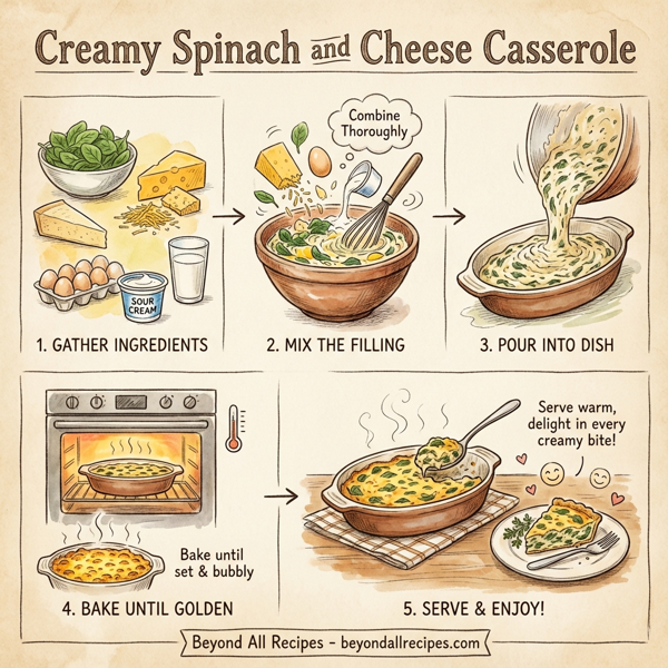 Creamy Spinach and Cheese Casserole instructions