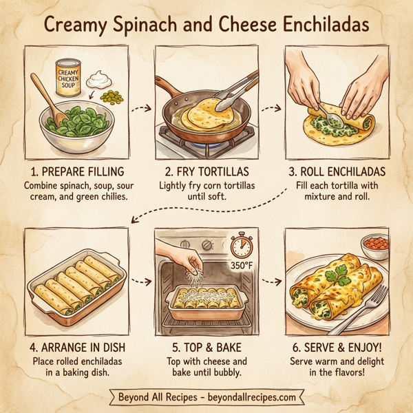 Creamy Spinach and Cheese Enchiladas instructions