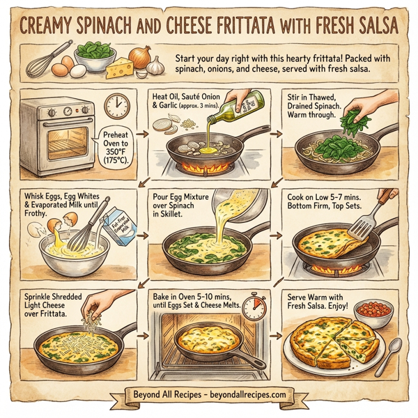 Creamy Spinach and Cheese Frittata with Fresh Salsa instructions