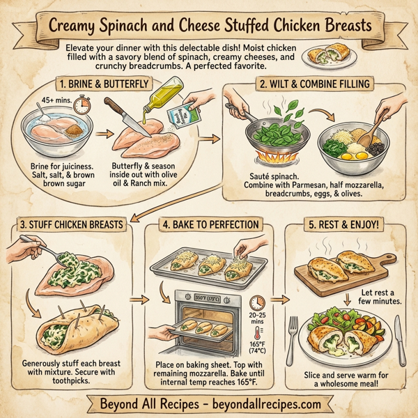 Creamy Spinach and Cheese Stuffed Chicken Breasts instructions