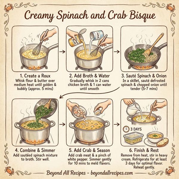 Creamy Spinach and Crab Bisque instructions