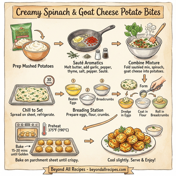 Creamy Spinach and Goat Cheese Potato Bites instructions