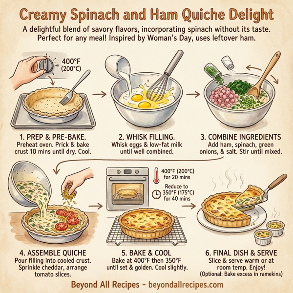 Creamy Spinach and Ham Quiche Delight instructions