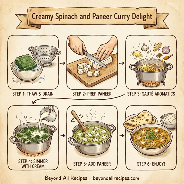 Creamy Spinach and Paneer Curry Delight instructions