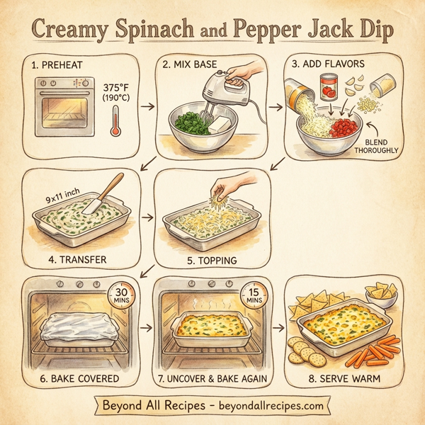 Creamy Spinach and Pepper Jack Dip instructions