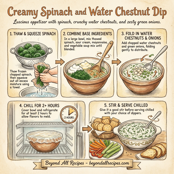 Creamy Spinach and Water Chestnut Dip instructions
