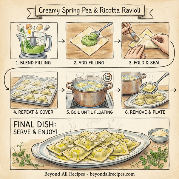 Creamy Spring Pea and Ricotta Ravioli instructions