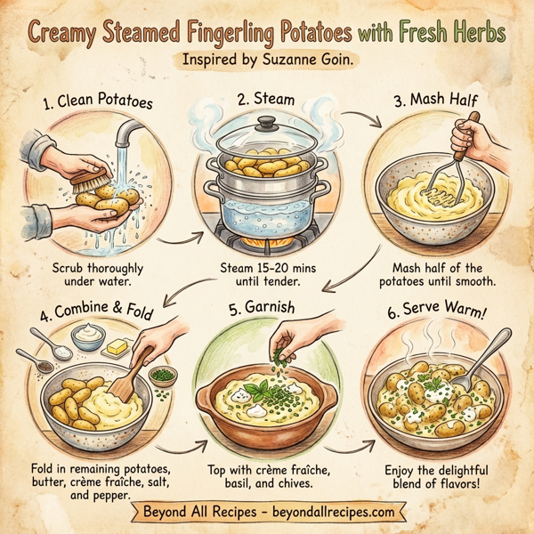 Creamy Steamed Fingerling Potatoes with Fresh Herbs instructions