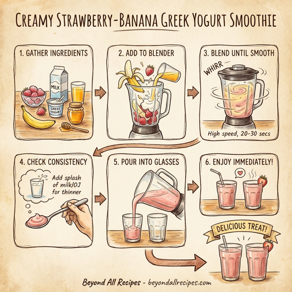 Creamy Strawberry-Banana Greek Yogurt Smoothie instructions