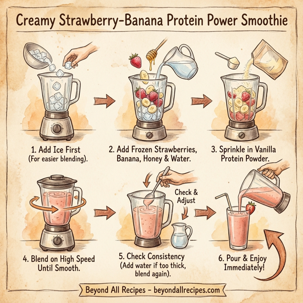 Creamy Strawberry-Banana Protein Power Smoothie instructions