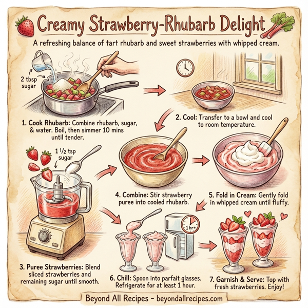 Creamy Strawberry-Rhubarb Delight instructions