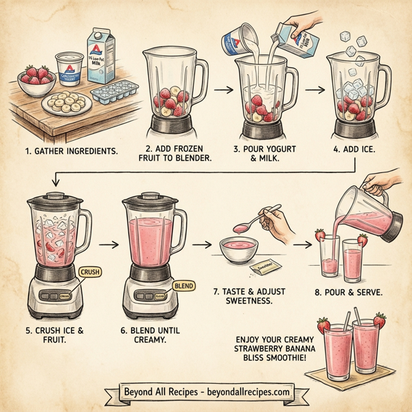 Creamy Strawberry Banana Bliss Smoothie instructions