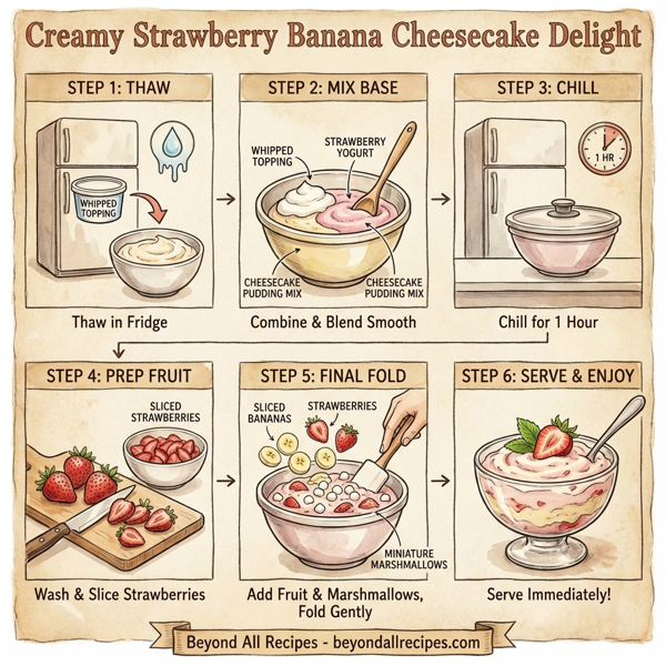 Creamy Strawberry Banana Cheesecake Delight instructions