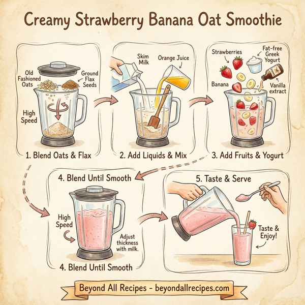 Creamy Strawberry Banana Oat Smoothie instructions