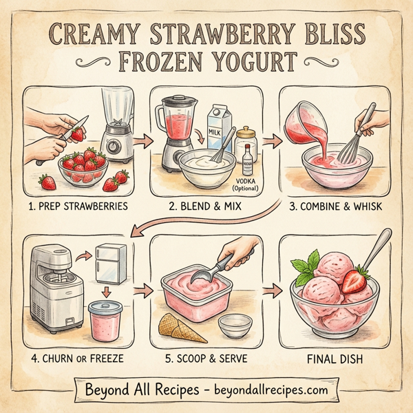 Creamy Strawberry Bliss Frozen Yogurt instructions