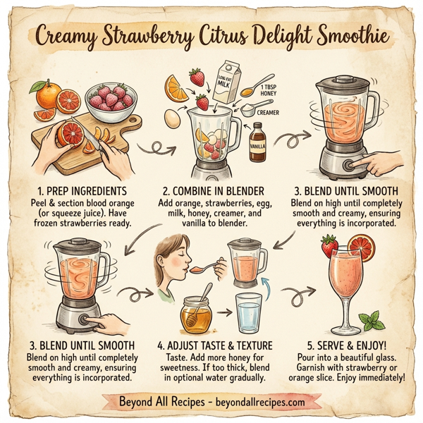 Creamy Strawberry Citrus Delight Smoothie instructions