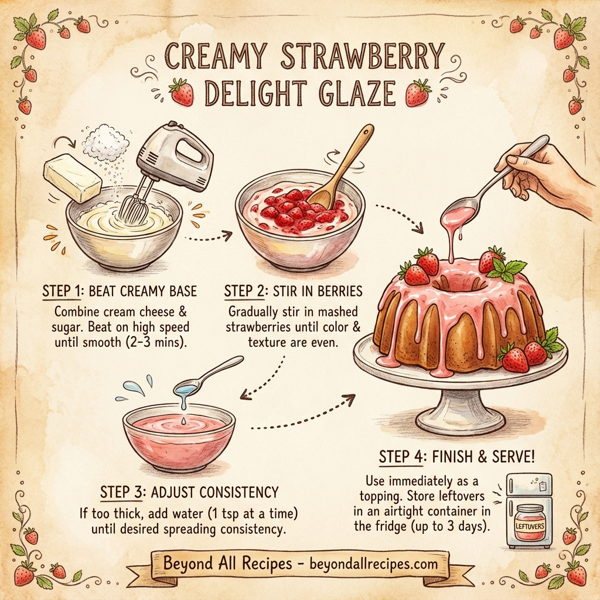 Creamy Strawberry Delight Glaze instructions