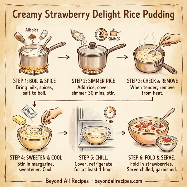 Creamy Strawberry Delight Rice Pudding instructions