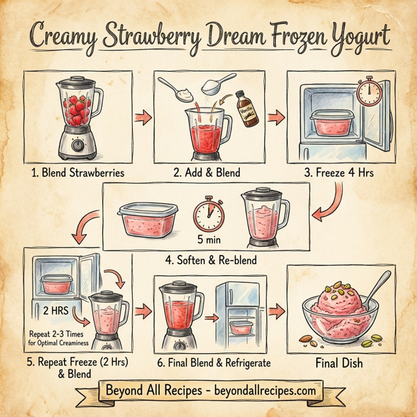 Creamy Strawberry Dream Frozen Yogurt instructions