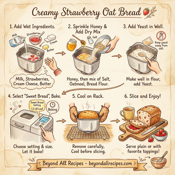 Creamy Strawberry Oat Bread instructions