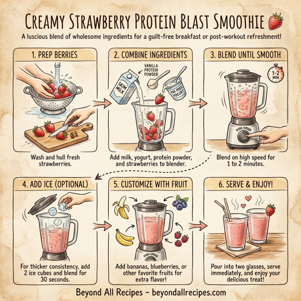 Creamy Strawberry Protein Blast Smoothie instructions