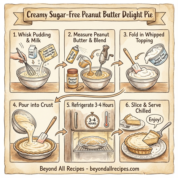 Creamy Sugar-Free Peanut Butter Delight Pie instructions