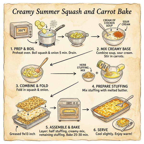 Creamy Summer Squash and Carrot Bake instructions