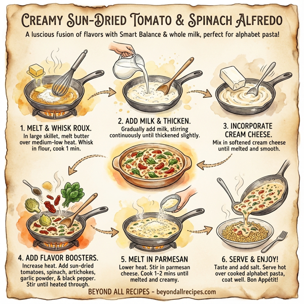 Creamy Sun-Dried Tomato and Spinach Alfredo instructions