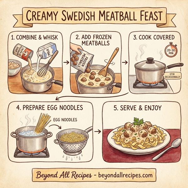 Creamy Swedish Meatball Feast instructions
