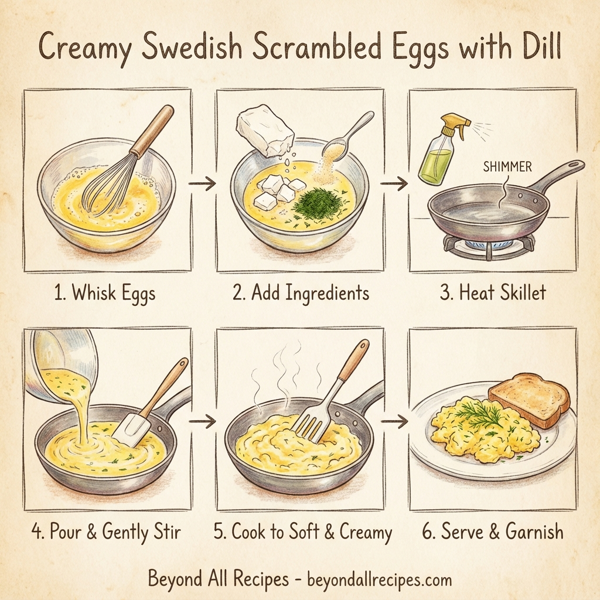 Creamy Swedish Scrambled Eggs with Dill instructions
