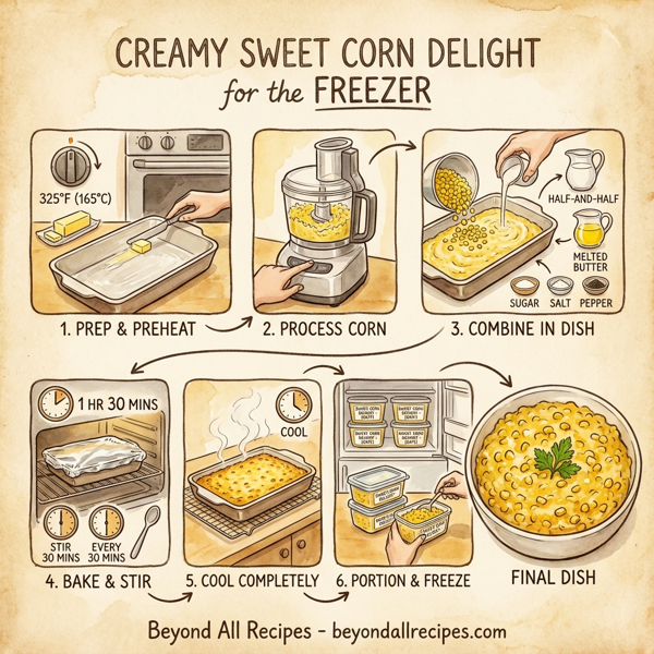 Creamy Sweet Corn Delight for the Freezer instructions