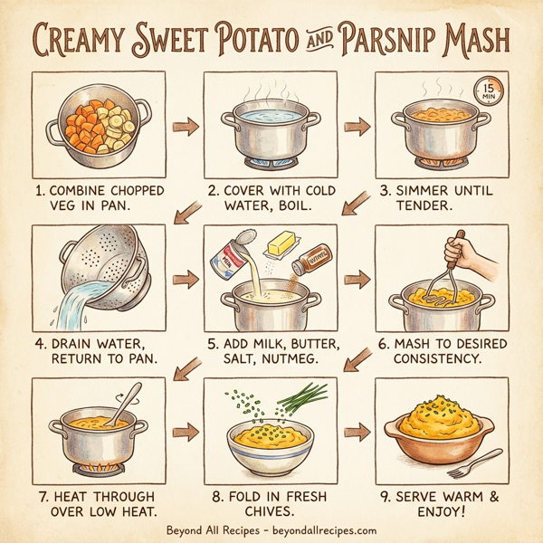 Creamy Sweet Potato and Parsnip Mash instructions