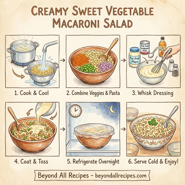 Creamy Sweet Vegetable Macaroni Salad instructions