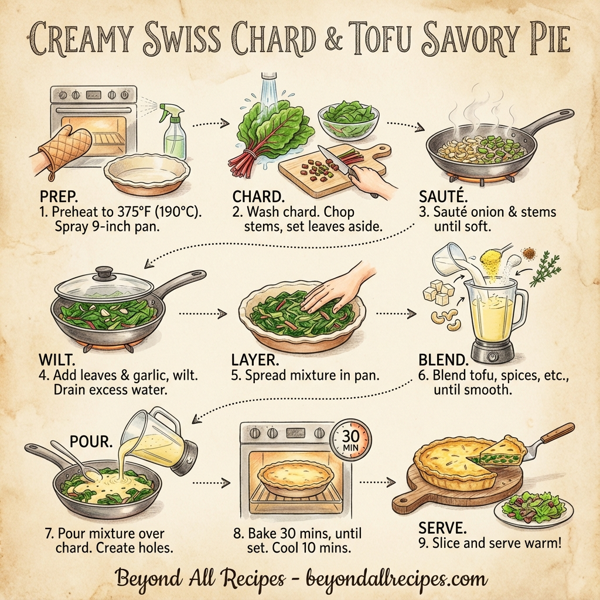 Creamy Swiss Chard and Tofu Savory Pie instructions