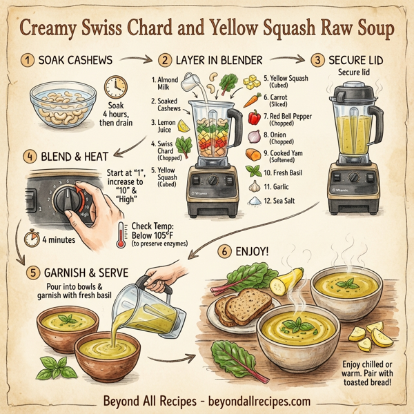 Creamy Swiss Chard and Yellow Squash Raw Soup instructions