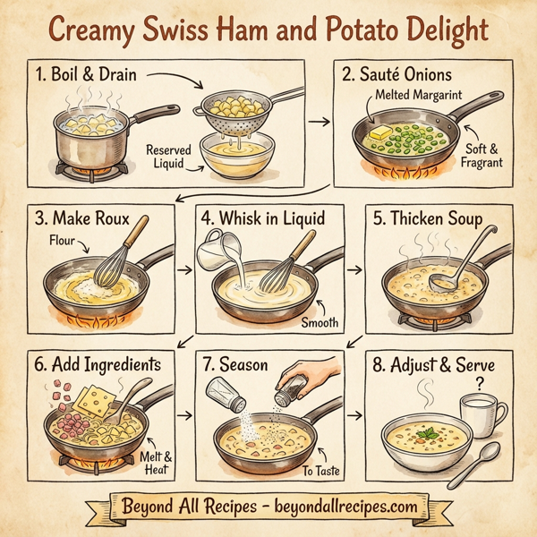 Creamy Swiss Ham and Potato Delight instructions