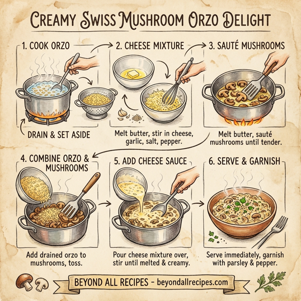 Creamy Swiss Mushroom Orzo Delight instructions