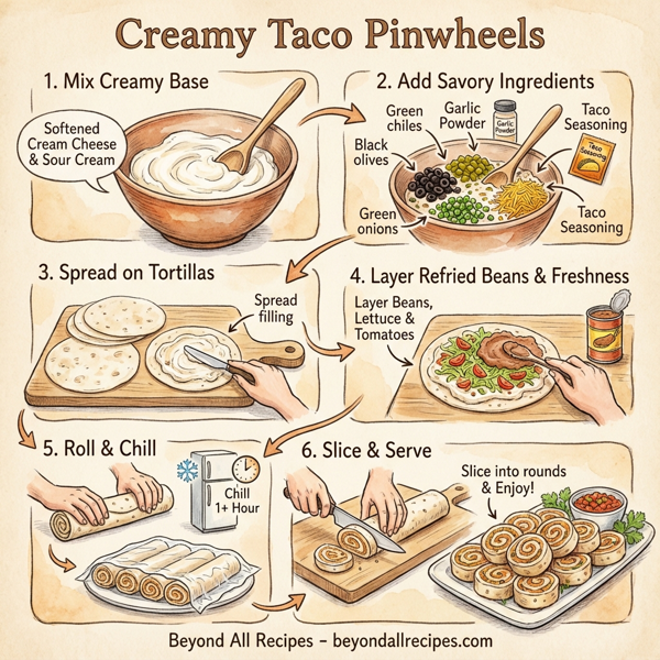 Creamy Taco Pinwheels instructions