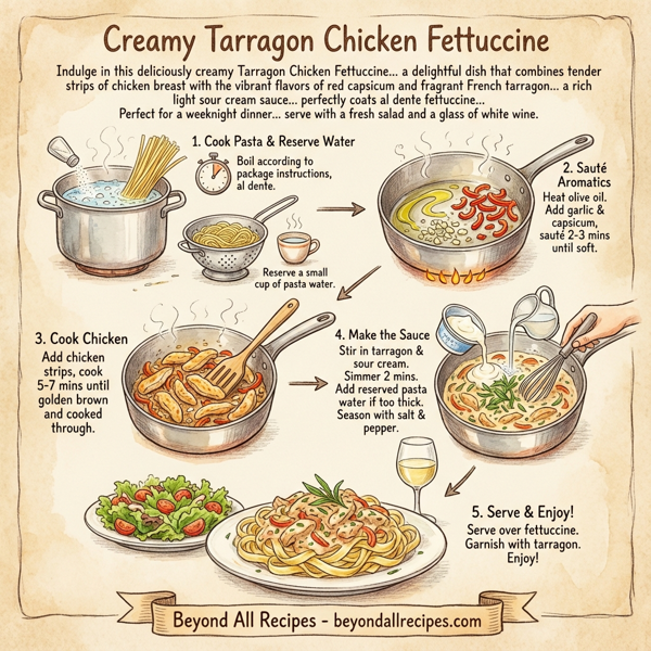 Creamy Tarragon Chicken Fettuccine instructions