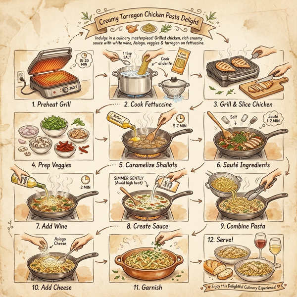 Creamy Tarragon Chicken Pasta Delight instructions