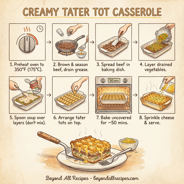 Creamy Tater Tot Casserole instructions