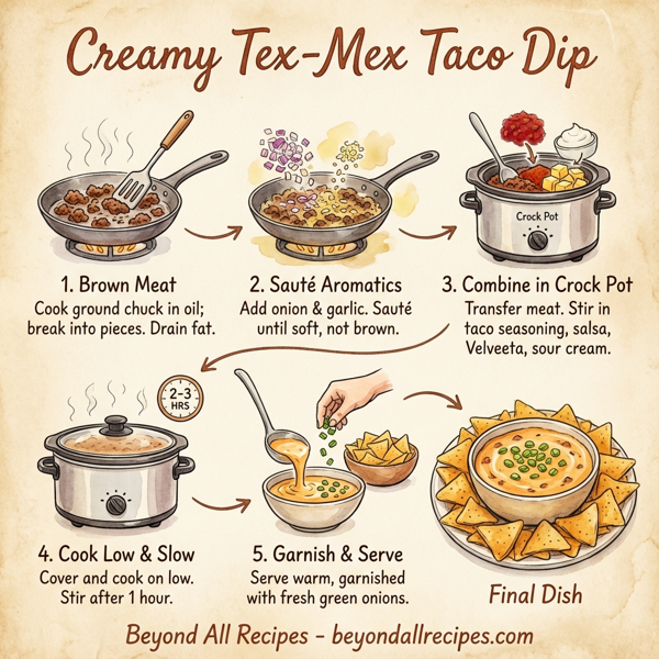 Creamy Tex-Mex Taco Dip instructions