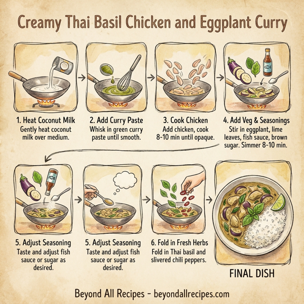 Creamy Thai Basil Chicken and Eggplant Curry instructions