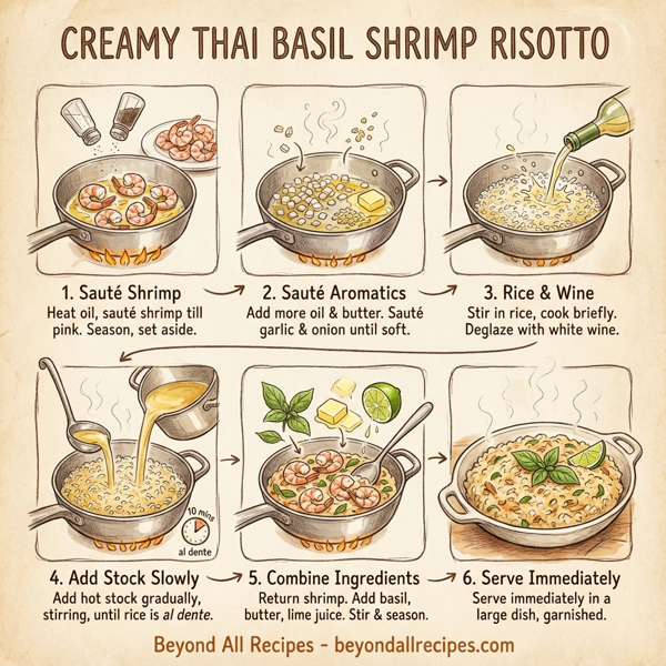 Creamy Thai Basil Shrimp Risotto instructions