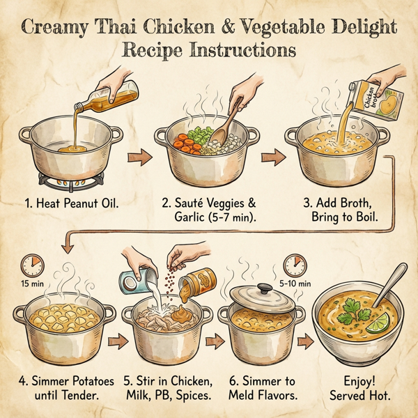 Creamy Thai Chicken and Vegetable Delight instructions