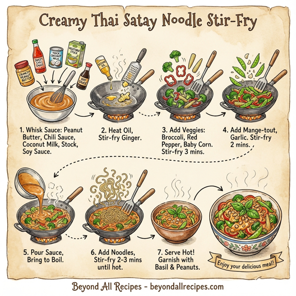 Creamy Thai Satay Noodle Stir-Fry instructions