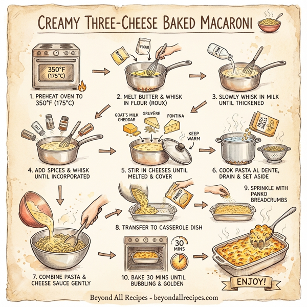 Creamy Three-Cheese Baked Macaroni instructions